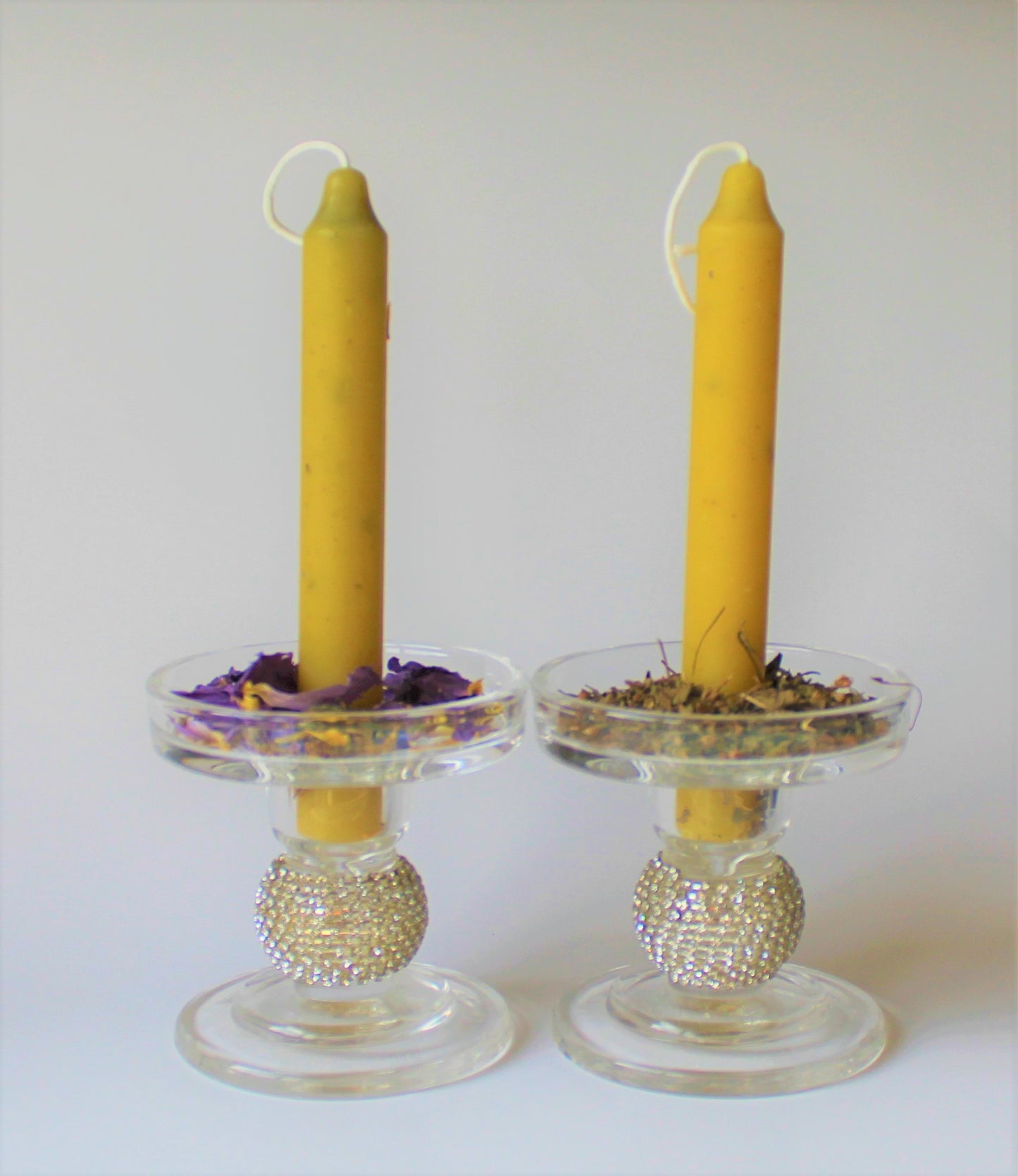 6" Beeswax Herb Taper Candles Meditation/Intention