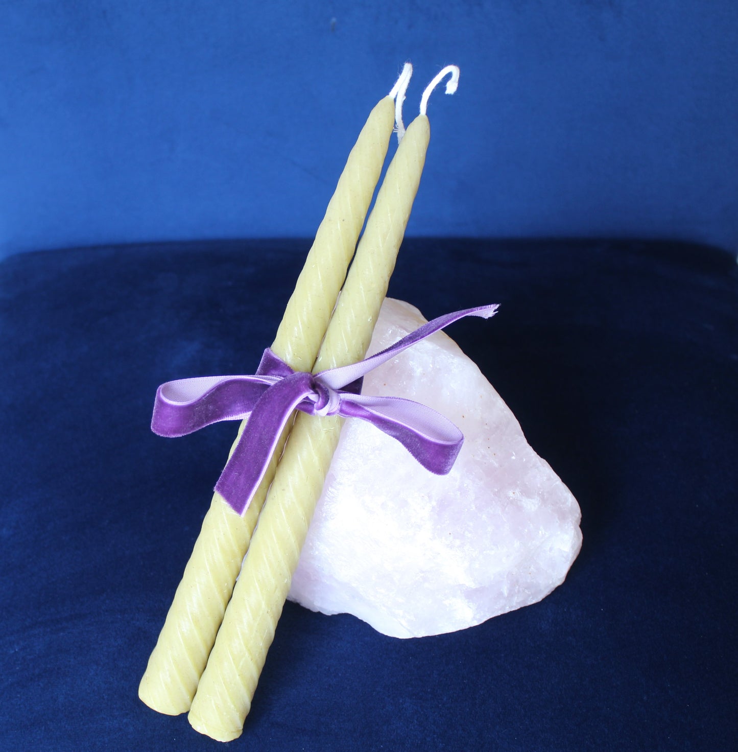 9 1/2" Beeswax Spiral Taper Candles