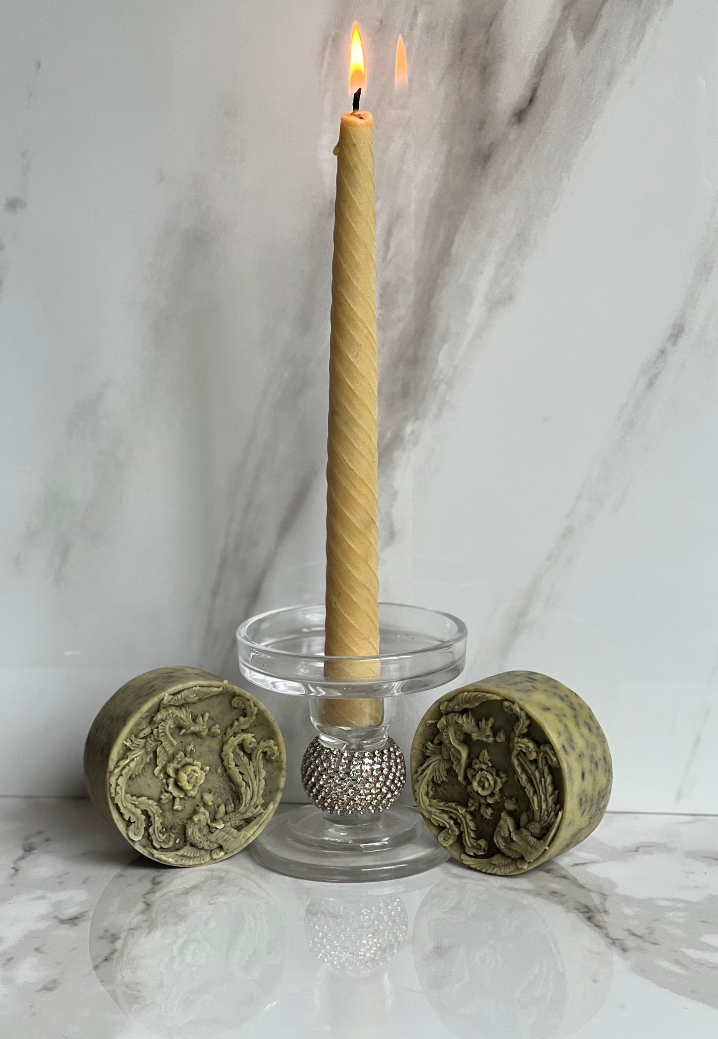 9 1/2 Beeswax Taper Candles  Phoenix Ignite Affirmations Candle Co