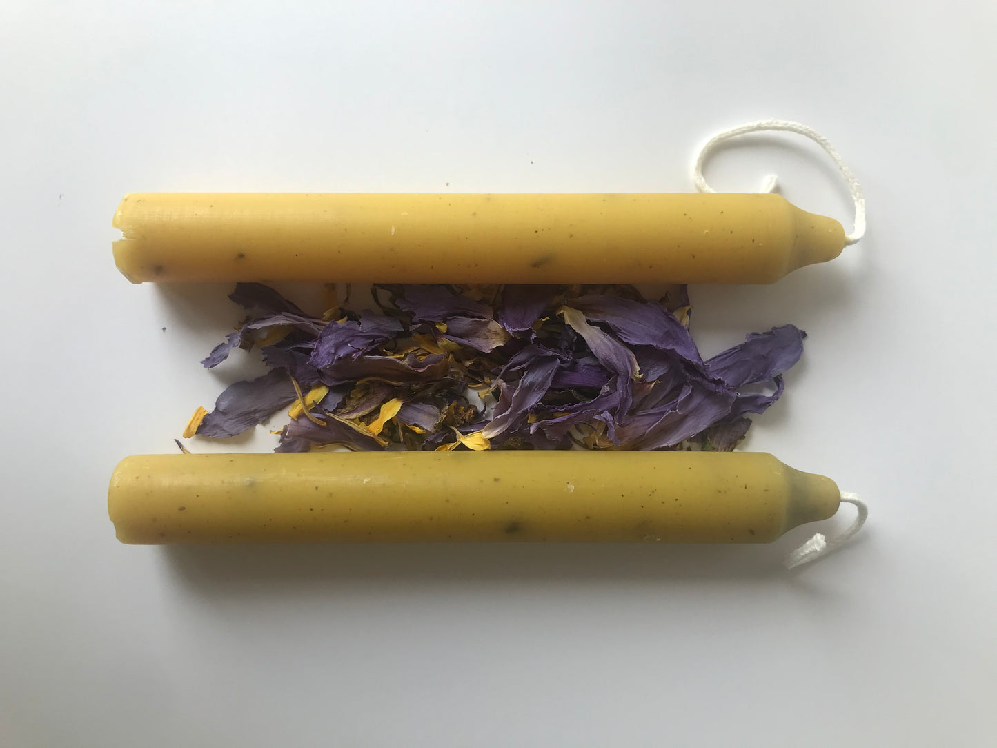 6" Beeswax Herb Taper Candles Meditation/Intention